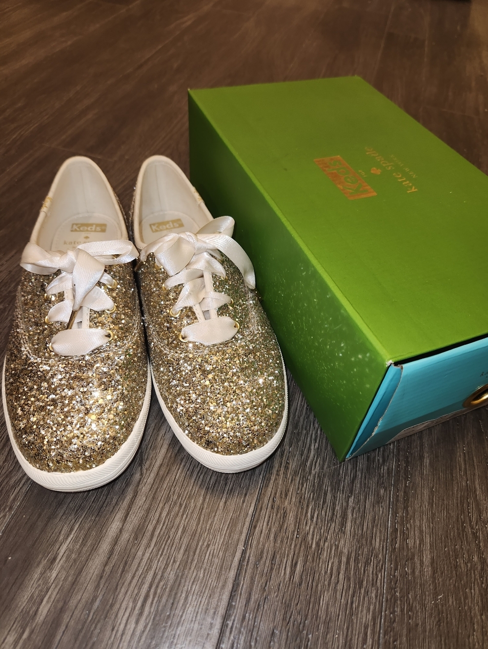 NIB Kate Spade Gold Glitter KEDS 7.5 - Picture 14 of 16
